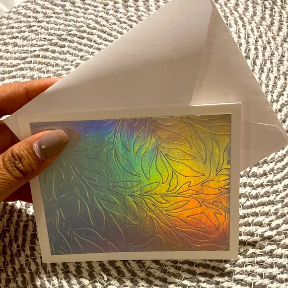 Set of 6 Grey/chrome embossed cards w/envelopes - Picture 2 of 4